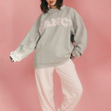 Fancy Oversized Fleece Mockneck - Light Grey Heather