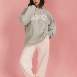 Fancy Oversized Fleece Mockneck - Light Grey Heather