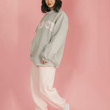 Fancy Oversized Fleece Mockneck - Light Grey Heather