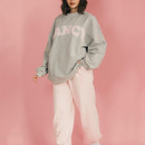 Fancy Oversized Fleece Mockneck - Light Grey Heather
