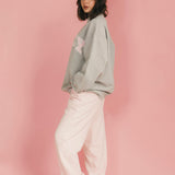 Fancy Oversized Fleece Mockneck - Light Grey Heather