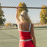 Fancy FitFlow Outline Tank - Red/Powder Blue