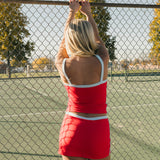Fancy FitFlow Outline Tank - Red/Powder Blue