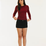 Abbey Long Sleeve Top - Scarlet