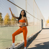 Fancy FitFlow Double Lined Leggings - Orange/White