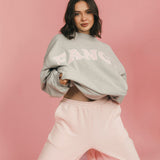 Fancy Fleece Cuffed Leg Sweatpants - Pale Pink