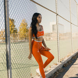 Fancy FitFlow Double Lined Leggings - Orange/White