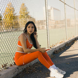 Fancy FitFlow Double Lined Leggings - Orange/White