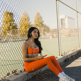 Fancy FitFlow Double Lined Leggings - Orange/White