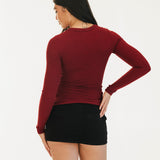 Abbey Long Sleeve Top - Scarlet