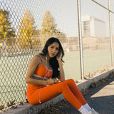 Fancy FitFlow Double Lined Leggings - Orange/White