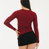 Abbey Long Sleeve Top - Scarlet