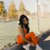 Fancy FitFlow Double Lined Leggings - Orange/White