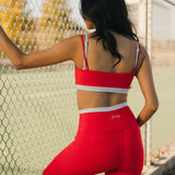 Fancy FitFlow Double Layered Athletic Bra - Red/Powder Blue
