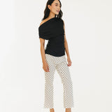 Virgina Polka Dot High Waisted Pants - White