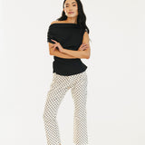 Virgina Polka Dot High Waisted Pants - White