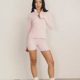 Fancy Fit Flow Front Zip Jacket -  Pale Pink