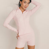 Fancy Fit Flow Front Zip Jacket -  Pale Pink