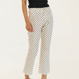 Virgina Polka Dot High Waisted Pants - White
