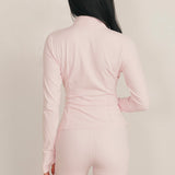 Fancy Fit Flow Front Zip Jacket -  Pale Pink
