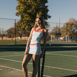 Fancy FitFlow Outline Tank -  Powder Blue/Red