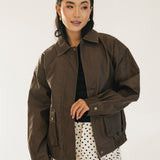 Mallie Faux Leather Jacket - Mocha