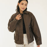 Mallie Faux Leather Jacket - Mocha