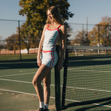 FitFlow Mini Skirt - Powder Blue/Red