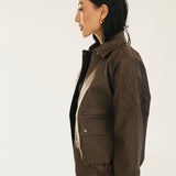 Mallie Faux Leather Jacket - Mocha