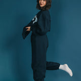 Fancy Fleece Cuffed Leg Sweatpants - Sapphire Navy