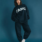 Fancy Fleece Cuffed Leg Sweatpants - Sapphire Navy