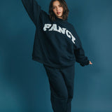 Fancy Fleece Cuffed Leg Sweatpants - Sapphire Navy