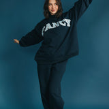 Fancy Fleece Cuffed Leg Sweatpants - Sapphire Navy