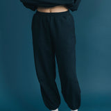 Fancy Fleece Cuffed Leg Sweatpants - Sapphire Navy