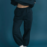 Fancy Fleece Cuffed Leg Sweatpants - Sapphire Navy