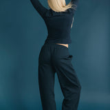 Fancy Fleece Wide Leg Sweatpants - Sapphire Navy