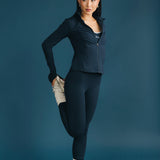 Fancy FitFlow Double Lined Leggings - Sapphire Navy/Breeze Blue