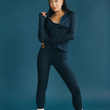 Fancy Fit Flow Front Zip Jacket - Sapphire Navy