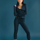 Fancy Fit Flow Front Zip Jacket - Sapphire Navy