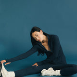 Fancy FitFlow Double Lined Leggings - Sapphire Navy/Breeze Blue