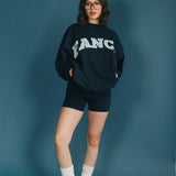 Fancy Oversized Fleece Mockneck - Sapphire Navy