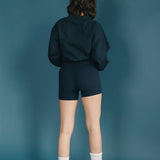 Fancy Oversized Fleece Mockneck - Sapphire Navy