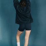 Fancy Oversized Fleece Mockneck - Sapphire Navy