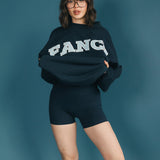 Fancy Oversized Fleece Mockneck - Sapphire Navy