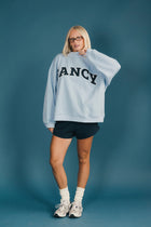 Fancy Oversized Fleece Mockneck - Breeze Blue