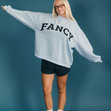 Fancy Oversized Fleece Mockneck - Breeze Blue