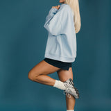 Fancy Oversized Fleece Mockneck - Breeze Blue