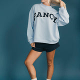 Fancy Oversized Fleece Mockneck - Breeze Blue