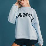 Fancy Oversized Fleece Mockneck - Breeze Blue