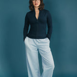 Fancy Fleece Wide Leg Sweatpants - Breeze Blue
